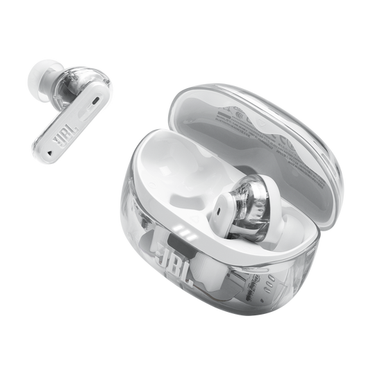 JBL Tune Beam 2 Ghost Edition - Ghost White - True Wireless Noise Cancelling Earbuds - Detailshot 2